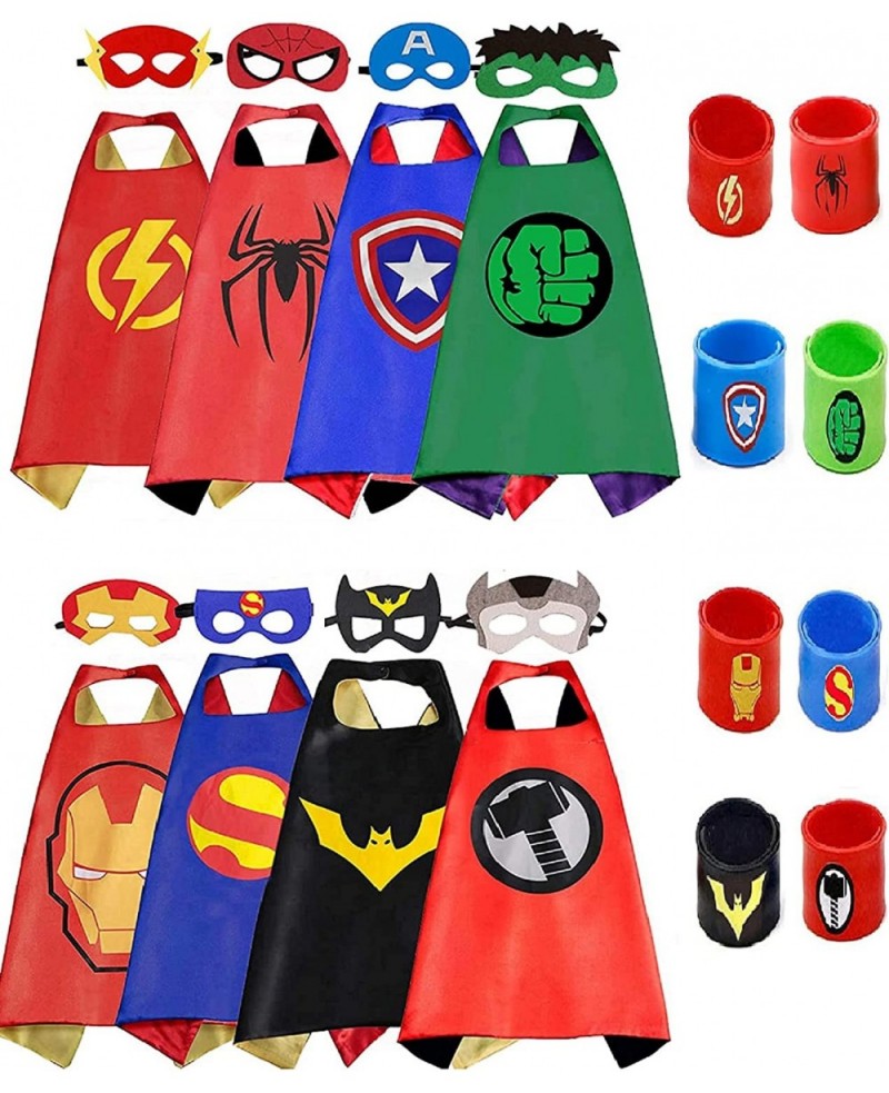 Kids Dress Up Superhero Capes Sets & Slap Bracelets for Children Costumes Halloween Birthday Gifts Party 8pcs $49.97 Kids' Co...