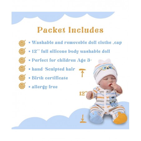 Reborn Baby Dolls - 12 Inch Realistic Sleeping Newborn Small Baby Doll for 3 + Year Old Kids $56.57 Dolls