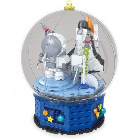 Mini Building Blocks Sets Spaceman Crystal Ball Music Box Kid Building Toy for Educational Learning Science Gifts for Birthda...