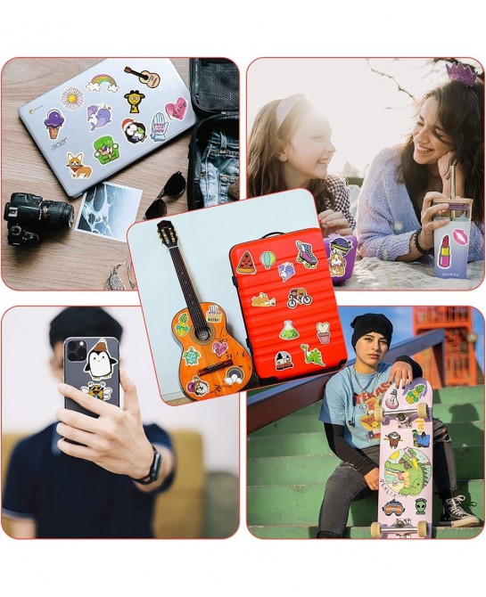 Stickers for Water Bottles 100 Pcs Waterproof Fun Vinyl Aesthetic Stickers Computer Laptop Skateboard Stickers for Kids Teens...
