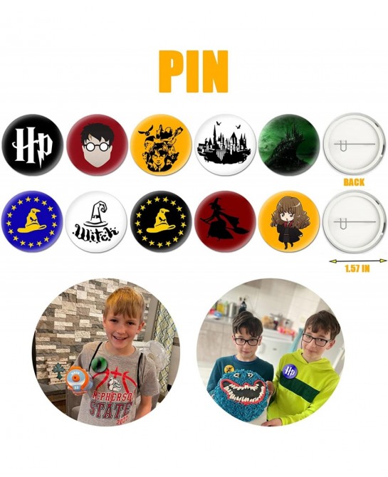 86Pcs Wizard Birthday Party Favors Supplies Harry Gift Set Includes 50 Wizard Themed Stickers 12 Bracelets 12 Button Pins 12 ...