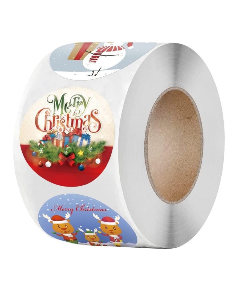Christmas Holiday Stickers 500 Pieces Adorable Round Santa Claus Theme Stickers for Kids Toddlers Stickers for Kids Party Fav...