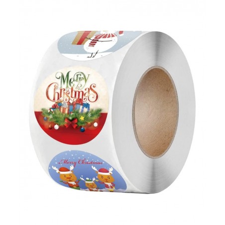 Christmas Holiday Stickers 500 Pieces Adorable Round Santa Claus Theme Stickers for Kids Toddlers Stickers for Kids Party Fav...