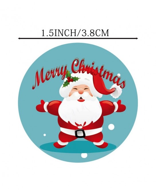 Christmas Holiday Stickers 500 Pieces Adorable Round Santa Claus Theme Stickers for Kids Toddlers Stickers for Kids Party Fav...