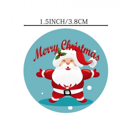 Christmas Holiday Stickers 500 Pieces Adorable Round Santa Claus Theme Stickers for Kids Toddlers Stickers for Kids Party Fav...