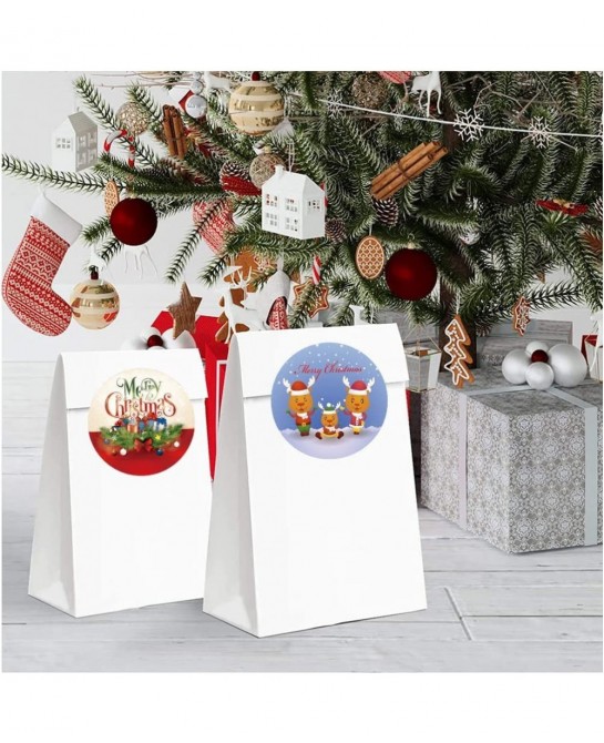 Christmas Holiday Stickers 500 Pieces Adorable Round Santa Claus Theme Stickers for Kids Toddlers Stickers for Kids Party Fav...