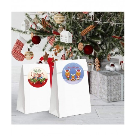 Christmas Holiday Stickers 500 Pieces Adorable Round Santa Claus Theme Stickers for Kids Toddlers Stickers for Kids Party Fav...