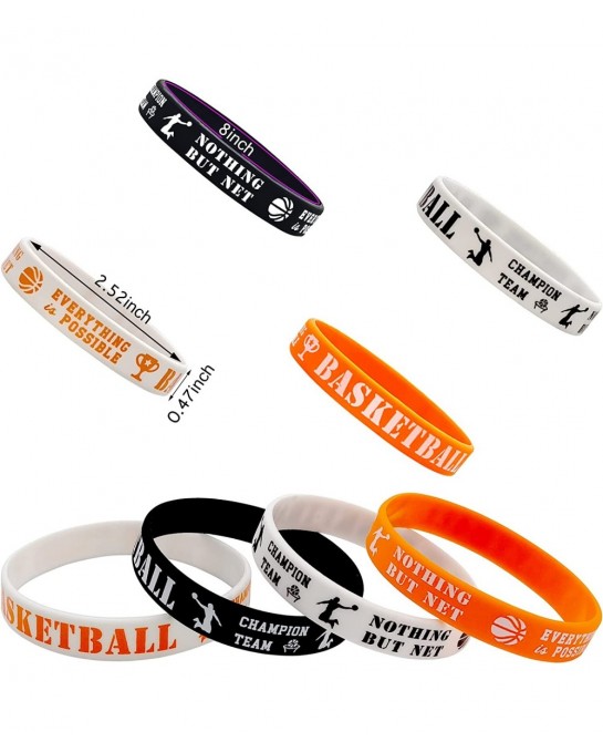 24 Packs Basketball Themed Silicone Wristbands Basketball Party Favors - Basketball Patterns Rubber Bracelets for Basketball ...