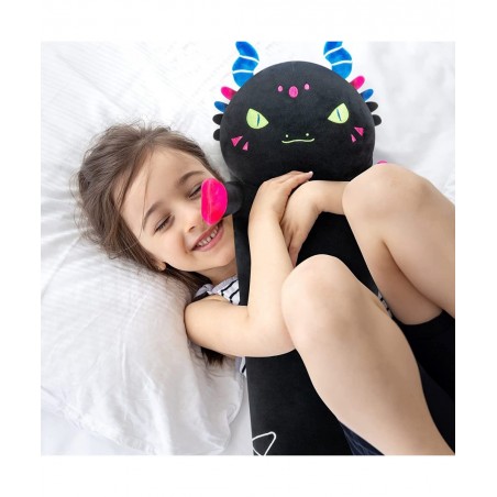 Long Dragon Plush Body Pillow 20” Luminous Light Up Dinosaur Stuffed Animals Kawaii Night Light Plushies Pillow Glow in The D...