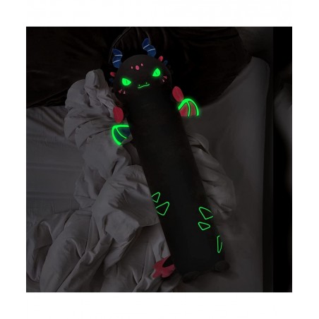 Long Dragon Plush Body Pillow 20” Luminous Light Up Dinosaur Stuffed Animals Kawaii Night Light Plushies Pillow Glow in The D...