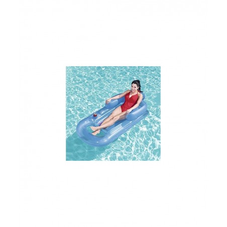Swimming Pool Lounger Rafts Floats for Adults with Cup Holder Inflatable Pool Raft Suntan Tub Beach Floaties Lounge Recliner ...