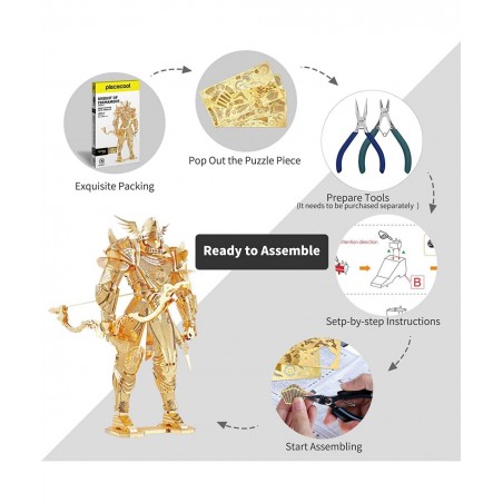 3D Figure Mecha Model Kits-Knight of Firmament 3D Metal Puzzle DIY Craft Kit for Adults Stress Relief Great Birthday Gifts fo...