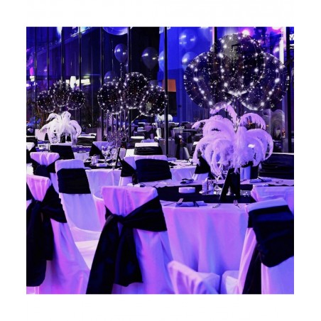Led BoBo Balloons WHITE color 18 Inch 5 PCS Transparent Helium Balloons with string lights LED light up balloons for Christma...