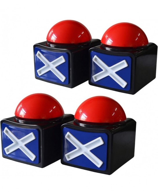 Pack of 4 Game Answer Buzzer Alarm Button Box with Sound Light Party Contest Prop Toy for Trivia Quiz Game $68.14 Gags & Prac...