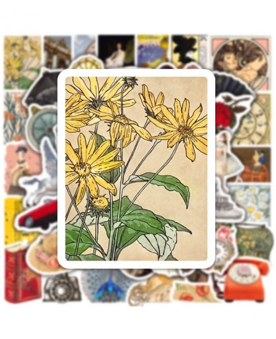 50Pcs Vintage Stickers Aesthetic Vsco Nostalgic Stickers Waterproof Vinyl European Court Stickers for Water Bottle Laptop Scr...