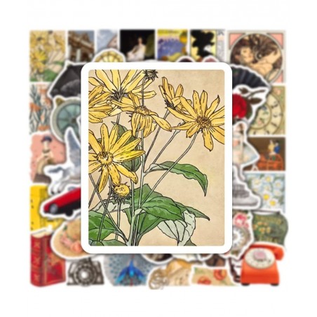 50Pcs Vintage Stickers Aesthetic Vsco Nostalgic Stickers Waterproof Vinyl European Court Stickers for Water Bottle Laptop Scr...