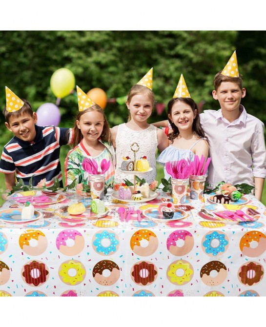 [Donut Party Supplies] Donut Party Plates Napkins and Cups Sets for Donut Grow Up Themed Birthday Party Supplies Baby Shower ...