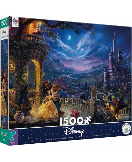 Thomas Kinkade - Disney Dreams Collection - Beauty and The Beast Dancing in The Moonlight - 1500 Piece Jigsaw Puzzle $27.80 J...