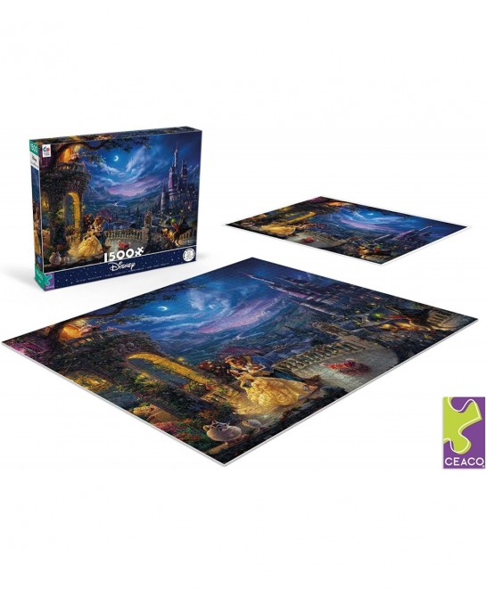 Thomas Kinkade - Disney Dreams Collection - Beauty and The Beast Dancing in The Moonlight - 1500 Piece Jigsaw Puzzle $27.80 J...