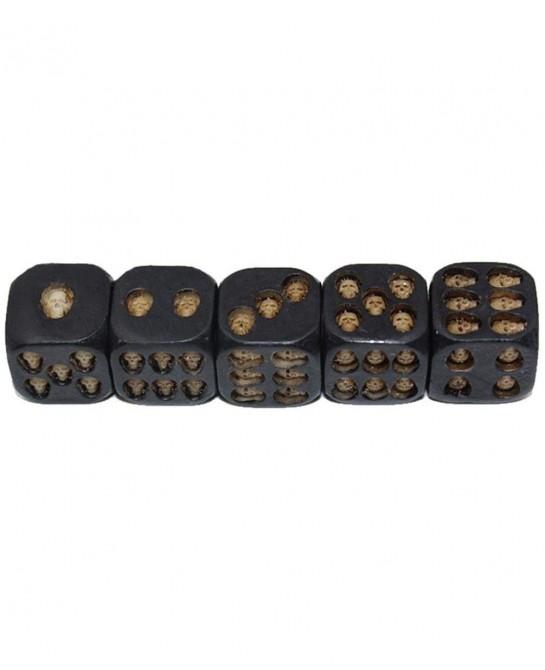 Set of 5 Pcs Black Skull Dice Grinning 3D Skeleton Dice Scary Novelty Board Game for Club Pub Party $16.97 Game Accessories