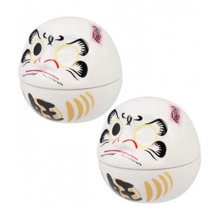 2Pcs Daruma Dolls Ceramic Daruma Mascot Lucky Wealth Daruma Collectible Figurine Japanese Doll Tumbler Toys for Home Table Ca...
