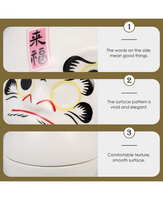 2Pcs Daruma Dolls Ceramic Daruma Mascot Lucky Wealth Daruma Collectible Figurine Japanese Doll Tumbler Toys for Home Table Ca...
