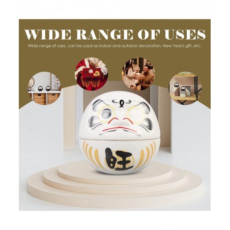 2Pcs Daruma Dolls Ceramic Daruma Mascot Lucky Wealth Daruma Collectible Figurine Japanese Doll Tumbler Toys for Home Table Ca...