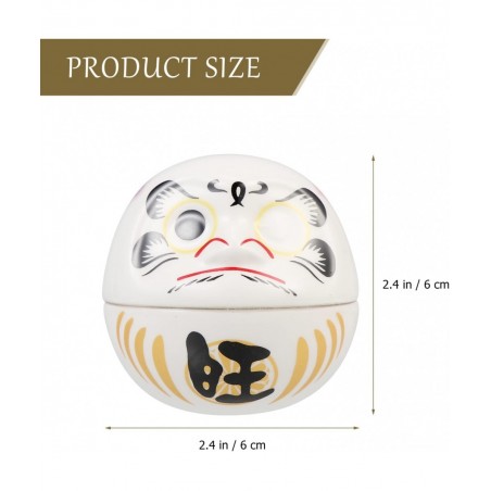 2Pcs Daruma Dolls Ceramic Daruma Mascot Lucky Wealth Daruma Collectible Figurine Japanese Doll Tumbler Toys for Home Table Ca...