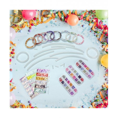22 Pcs Make Your Own Liquid Glitter Bracelets for Girls Boys Craft Kit Friendship Bracelet Jewelry Making Kit for Kids Birthd...