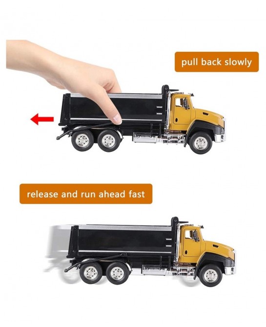 3Pcs Diecast Engineering Construction Truck Toys Dump Truck Digger Mixer Truck Vehicles Set Pull Back Car Toys 1/50 Scale Met...