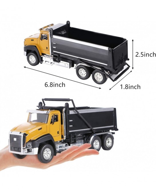 3Pcs Diecast Engineering Construction Truck Toys Dump Truck Digger Mixer Truck Vehicles Set Pull Back Car Toys 1/50 Scale Met...