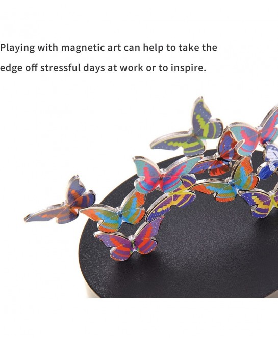 Toy Magnetic Desktop Sculpture (Butterflies) | Mini Magnetic Art Decoration for Desktop | Fun Stress Relief Office Gift $23.4...