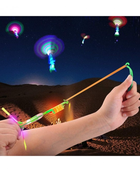 LED Helicopter Shooters 12 Pack Glow Stick Shooters LED Helicopter Shooters Party Games Kids Party Amazing Led Light Arrow Ro...
