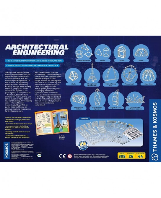 Architectural Engineering | Science Experiment & Model Building Kit | Build 26 Models of Structures & Structural Elements | A...