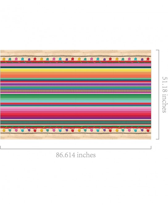 4Packs Mexican Themed Fiesta Party Tablecloth Cinco De Mayo Disposable Plastic TableCovers for Fiesta Taco Night Party and Me...