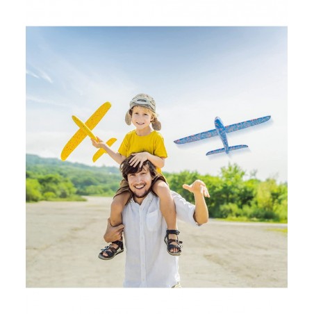 4 Pack LED Airplane Toy 18.9'' Large Throwing Foam Plane 2 Flight Mode Flying Glider Plane Flying Toys for Kids Outdoor Sport...
