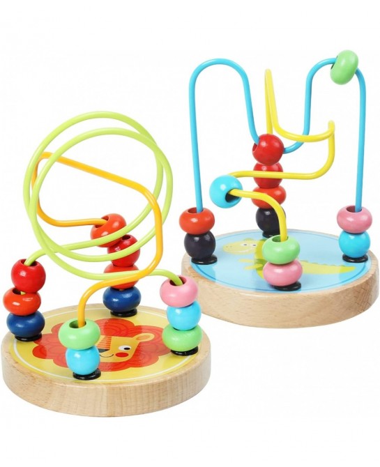 Bead Maze Toy for Toddlers Wooden Colorful Roller Coaster Educational Circle Toys Learning Preschool Toys Birthday Gift for B...