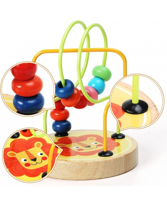 Bead Maze Toy for Toddlers Wooden Colorful Roller Coaster Educational Circle Toys Learning Preschool Toys Birthday Gift for B...
