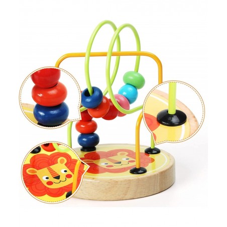 Bead Maze Toy for Toddlers Wooden Colorful Roller Coaster Educational Circle Toys Learning Preschool Toys Birthday Gift for B...