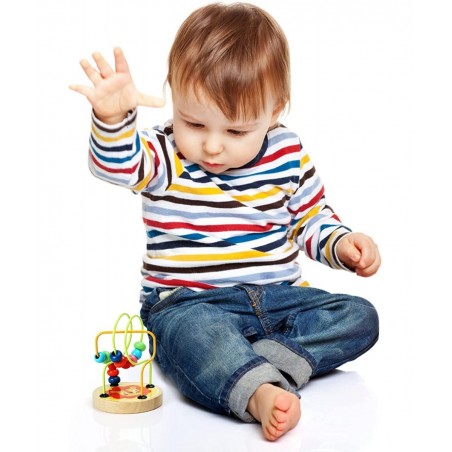 Bead Maze Toy for Toddlers Wooden Colorful Roller Coaster Educational Circle Toys Learning Preschool Toys Birthday Gift for B...
