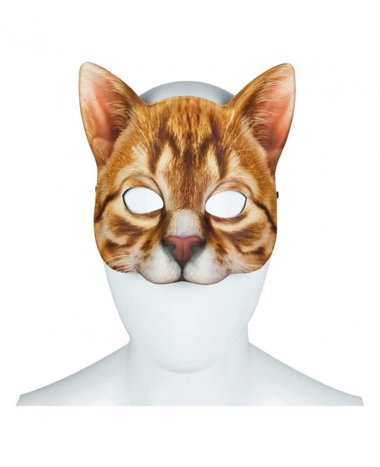 Cat Mask Animal Half Face Mask Fancy Dress Animal Tabby Mask Animal Cat Head Mask Halloween Novelty Costume Party Accessory $...