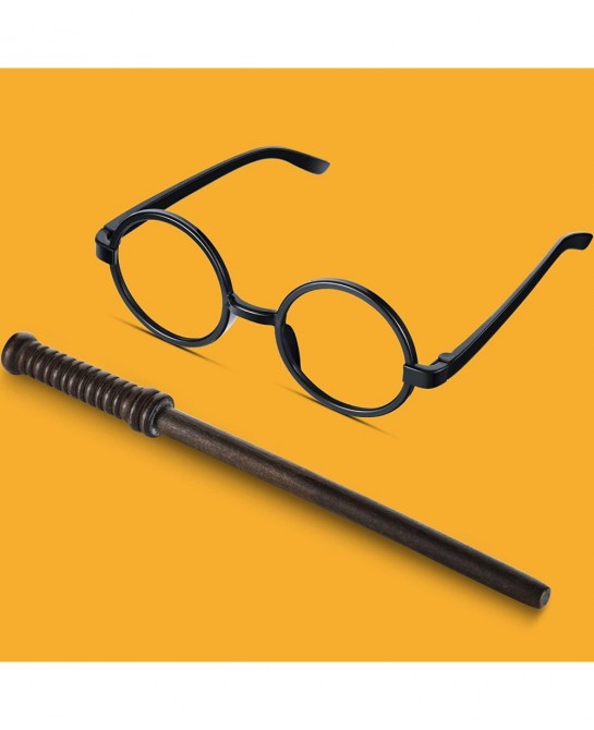 72 Pcs Wand Pencils and Glasses Wizard Halloween Party Favors Including 24 Wizard Wand Pencils and 24 Plastic Costume Glasses...