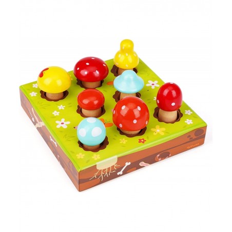 Toddler Fine Motor Skill Wooden Toys - Montessori Toys for Toddlers Mushroom Harvest Game with Magnetic Learing Color Shape S...