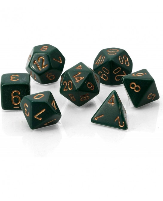 CHX25415 Dice-Opaque Dusty Green/Copper Set $15.39 Game Accessories