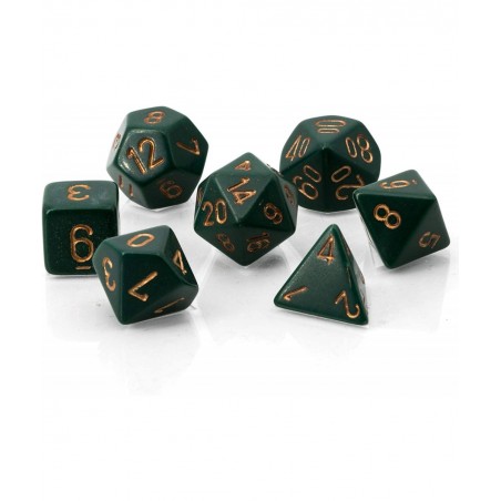 CHX25415 Dice-Opaque Dusty Green/Copper Set $15.39 Game Accessories