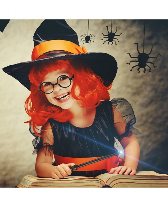 72 Pcs Wand Pencils and Glasses Wizard Halloween Party Favors Including 24 Wizard Wand Pencils and 24 Plastic Costume Glasses...