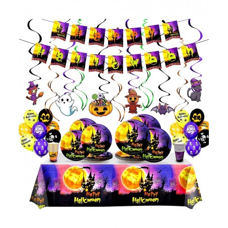 Serves 20 Guests for Kids Halloween Party Supplies Cute Halloween Plates for Kids Included 7' 9' Plates Cups Happy Halloween ...