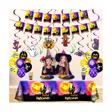 Serves 20 Guests for Kids Halloween Party Supplies Cute Halloween Plates for Kids Included 7' 9' Plates Cups Happy Halloween ...