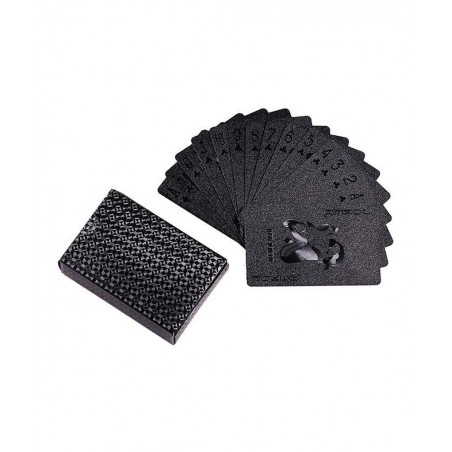 Black Waterproof Poker Cards Plastic PVC Playing Gift Cards Dark Cool Color for Magic Tricks Deck Tool Family Party Game (Bla...