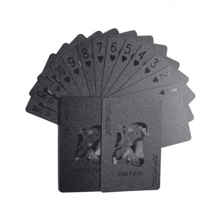 Black Waterproof Poker Cards Plastic PVC Playing Gift Cards Dark Cool Color for Magic Tricks Deck Tool Family Party Game (Bla...